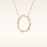 0.09 TCW Round Cut Moissanite Circle Necklace
