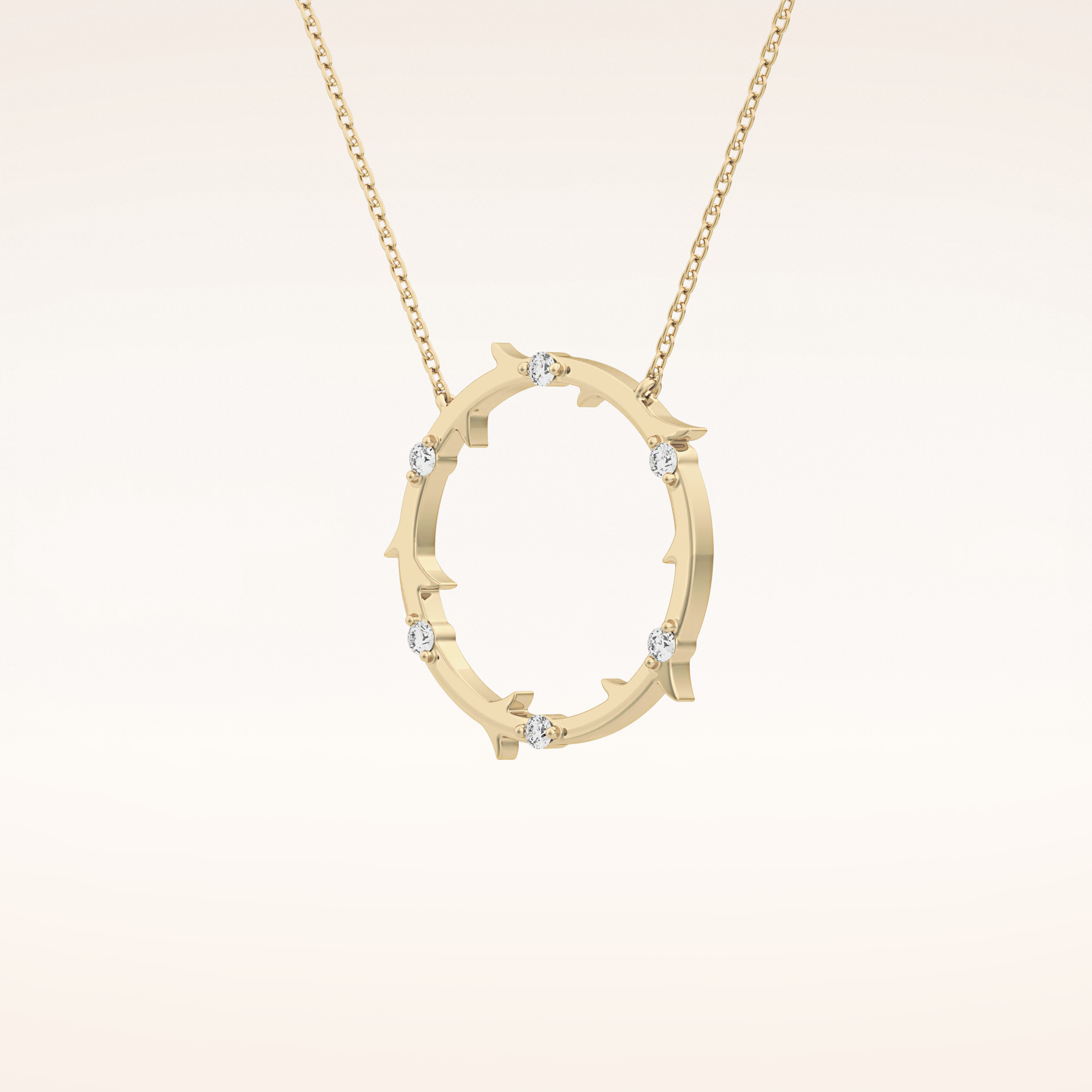0.09 TCW Round Cut Moissanite Circle Necklace