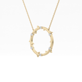 0.09 TCW Round Lab Grown Diamond Circle Necklace