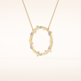 0.09 TCW Round Cut Moissanite Circle Necklace