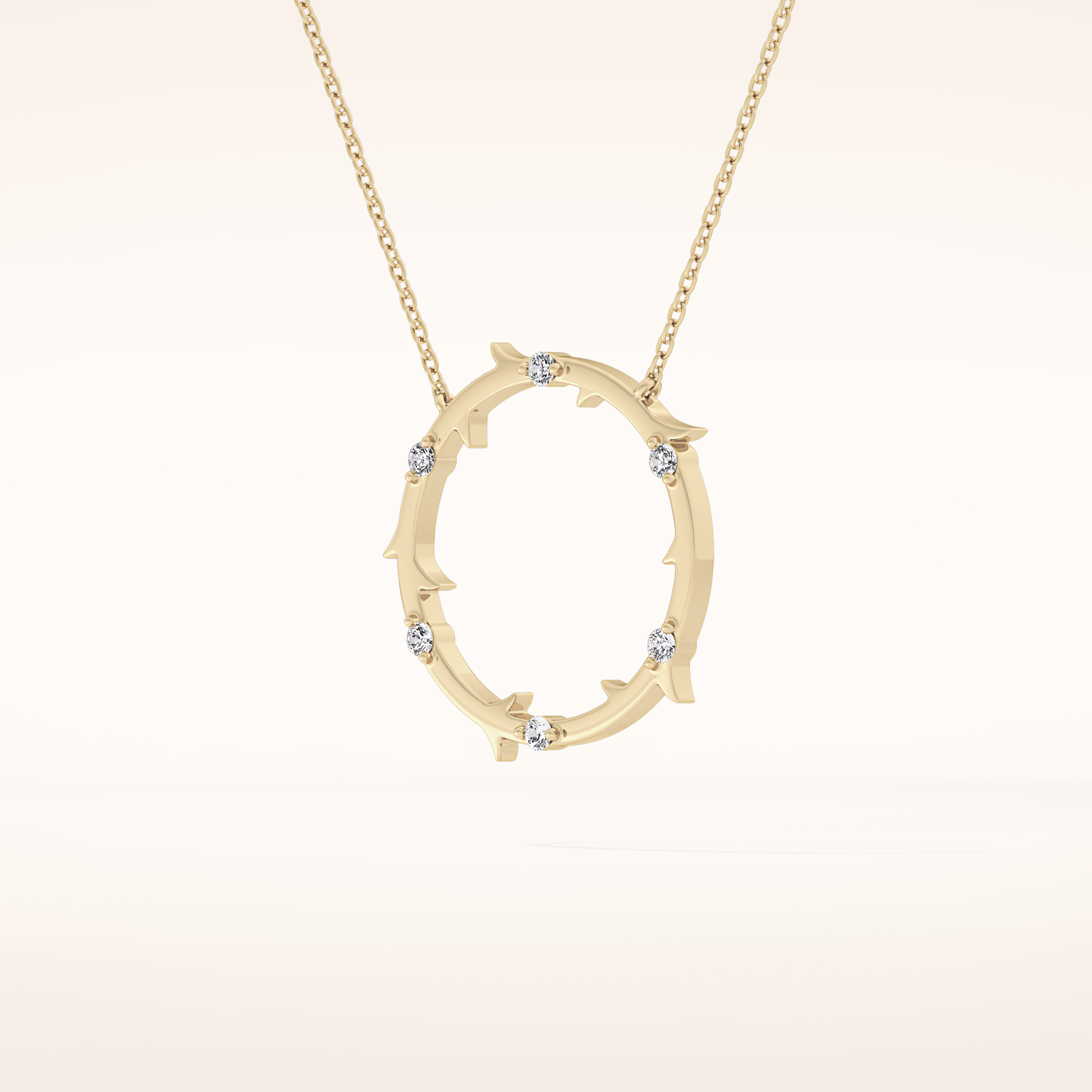 0.09 TCW Round Cut Moissanite Circle Necklace