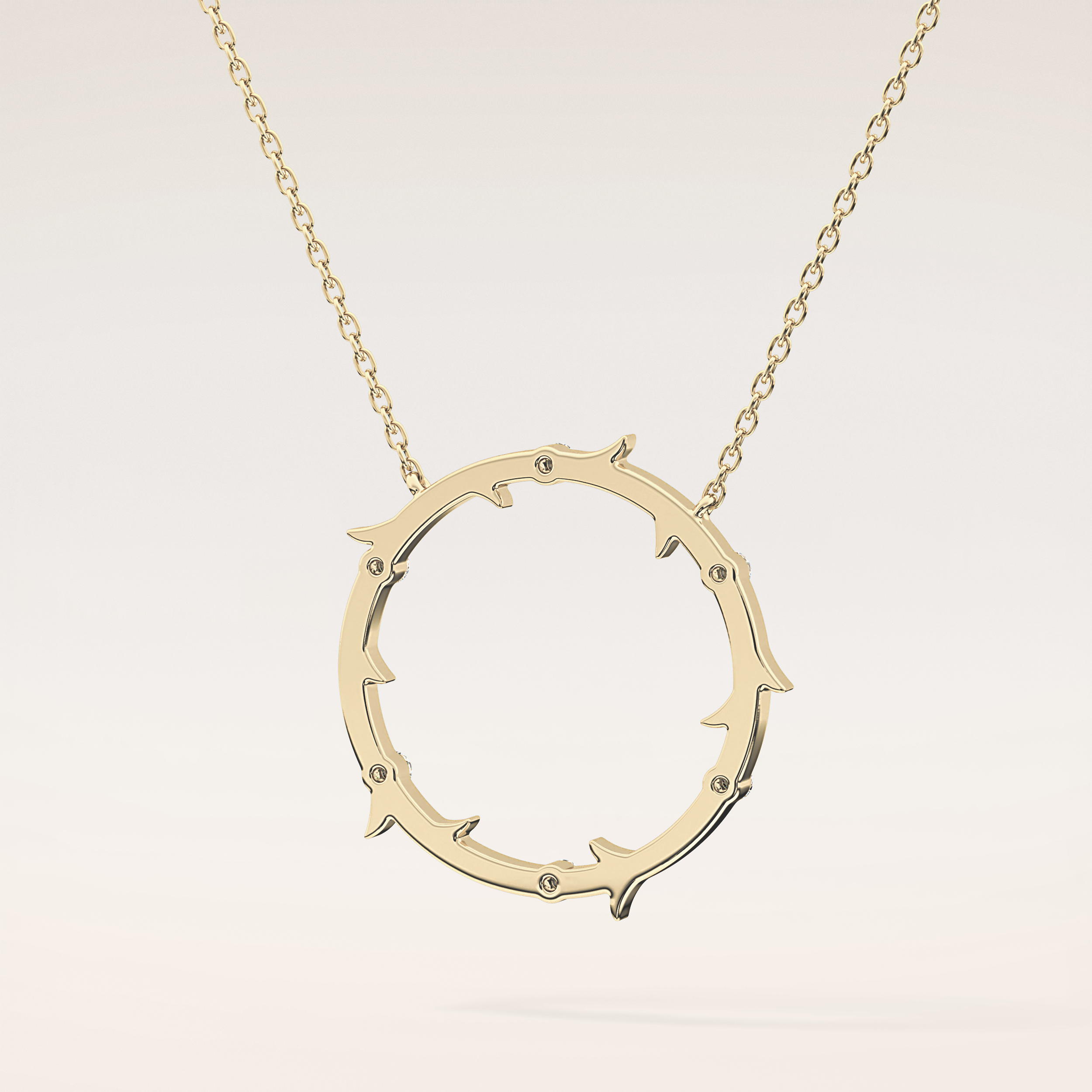 0.09 TCW Round Cut Moissanite Circle Necklace