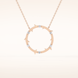 0.09 TCW Round Cut Moissanite Circle Necklace