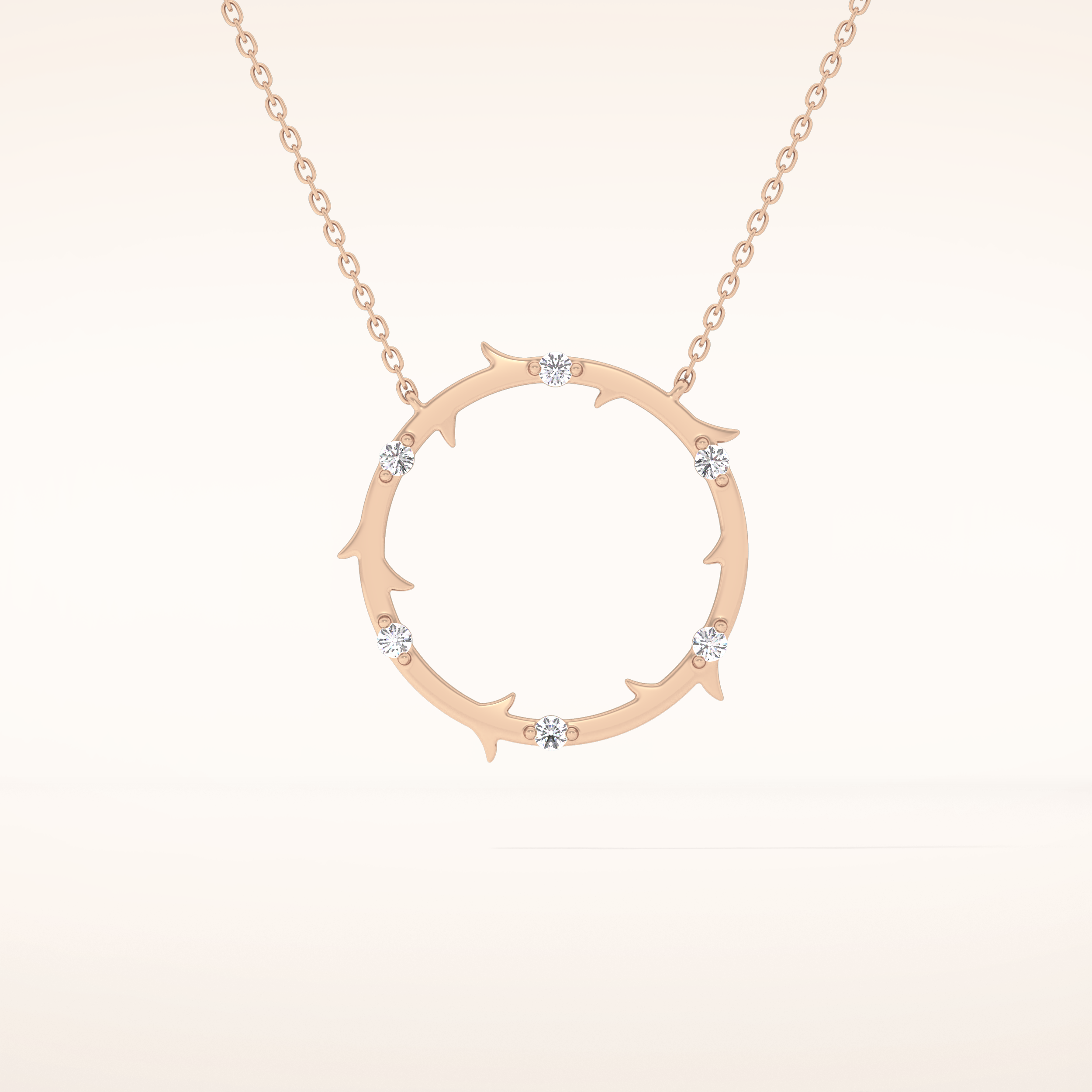 0.09 TCW Round Cut Moissanite Circle Necklace