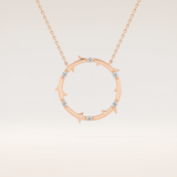 0.09 TCW Round Cut Moissanite Circle Necklace