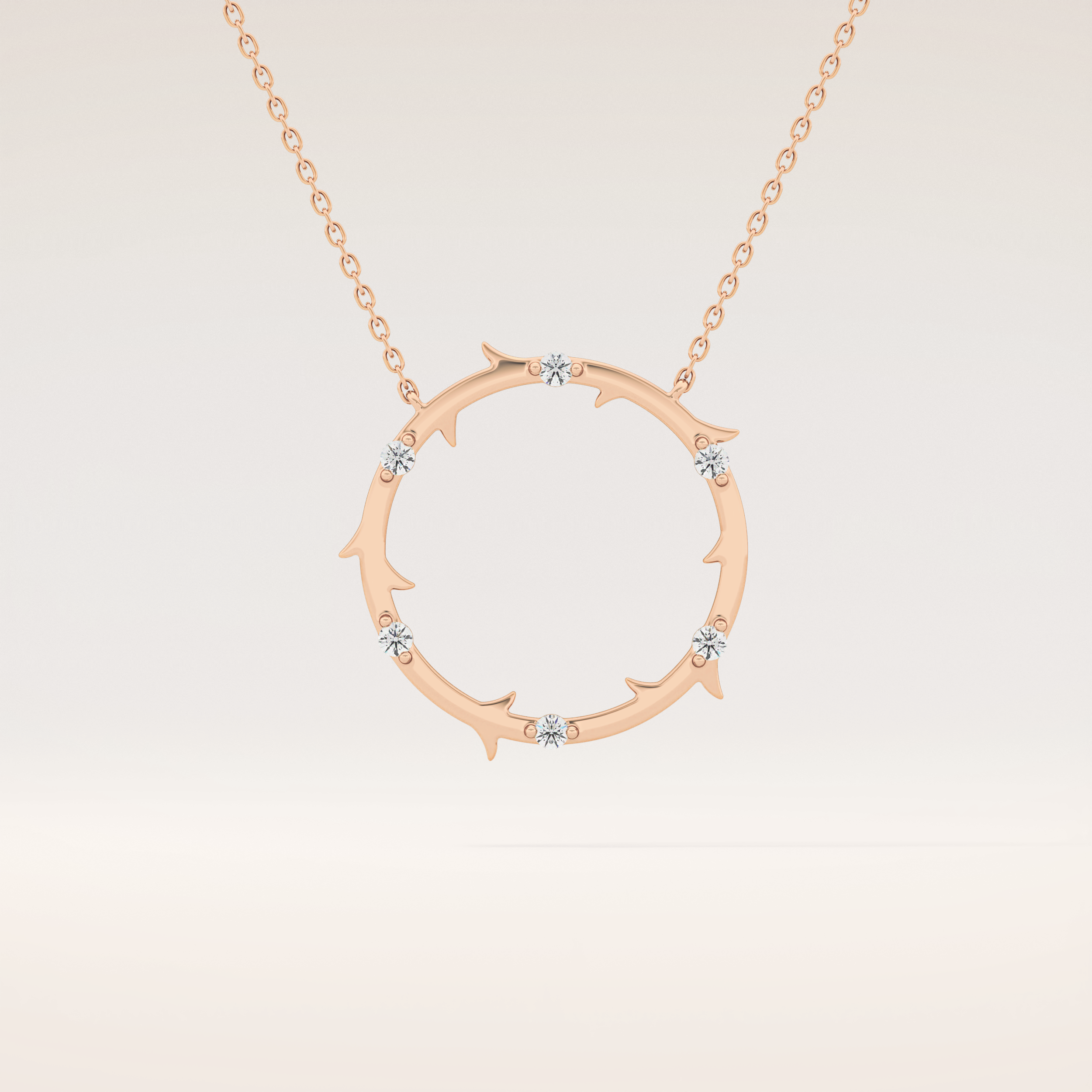 0.09 TCW Round Cut Moissanite Circle Necklace