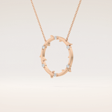 0.09 TCW Round Cut Moissanite Circle Necklace