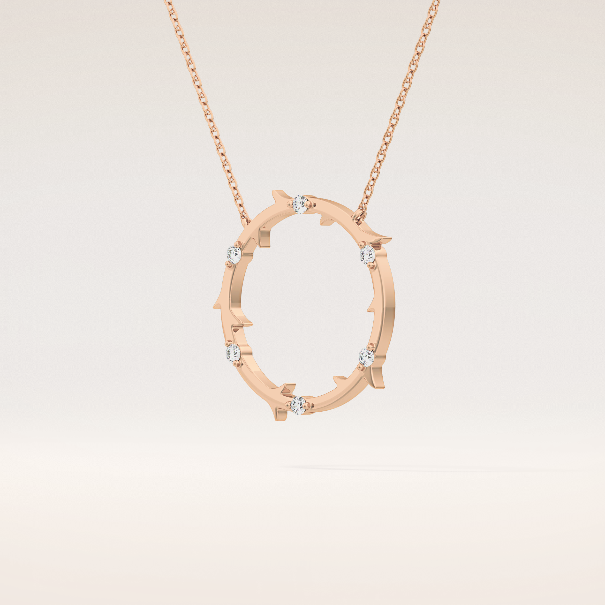 0.09 TCW Round Cut Moissanite Circle Necklace