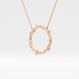 0.09 TCW Round Lab Grown Diamond Circle Necklace