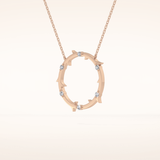 0.09 TCW Round Cut Moissanite Circle Necklace