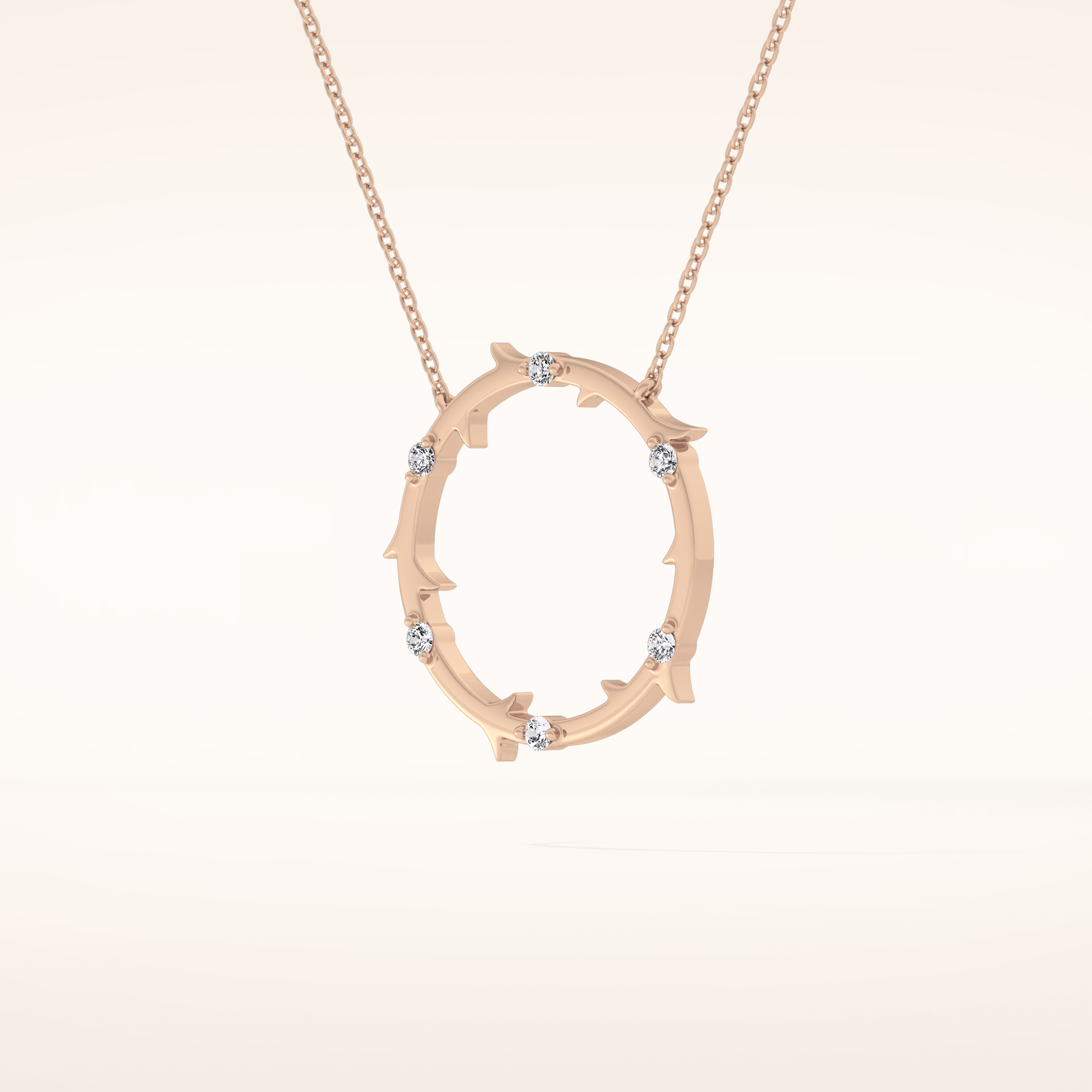 0.09 TCW Round Cut Moissanite Circle Necklace