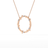 0.09 TCW Round Lab Grown Diamond Circle Necklace