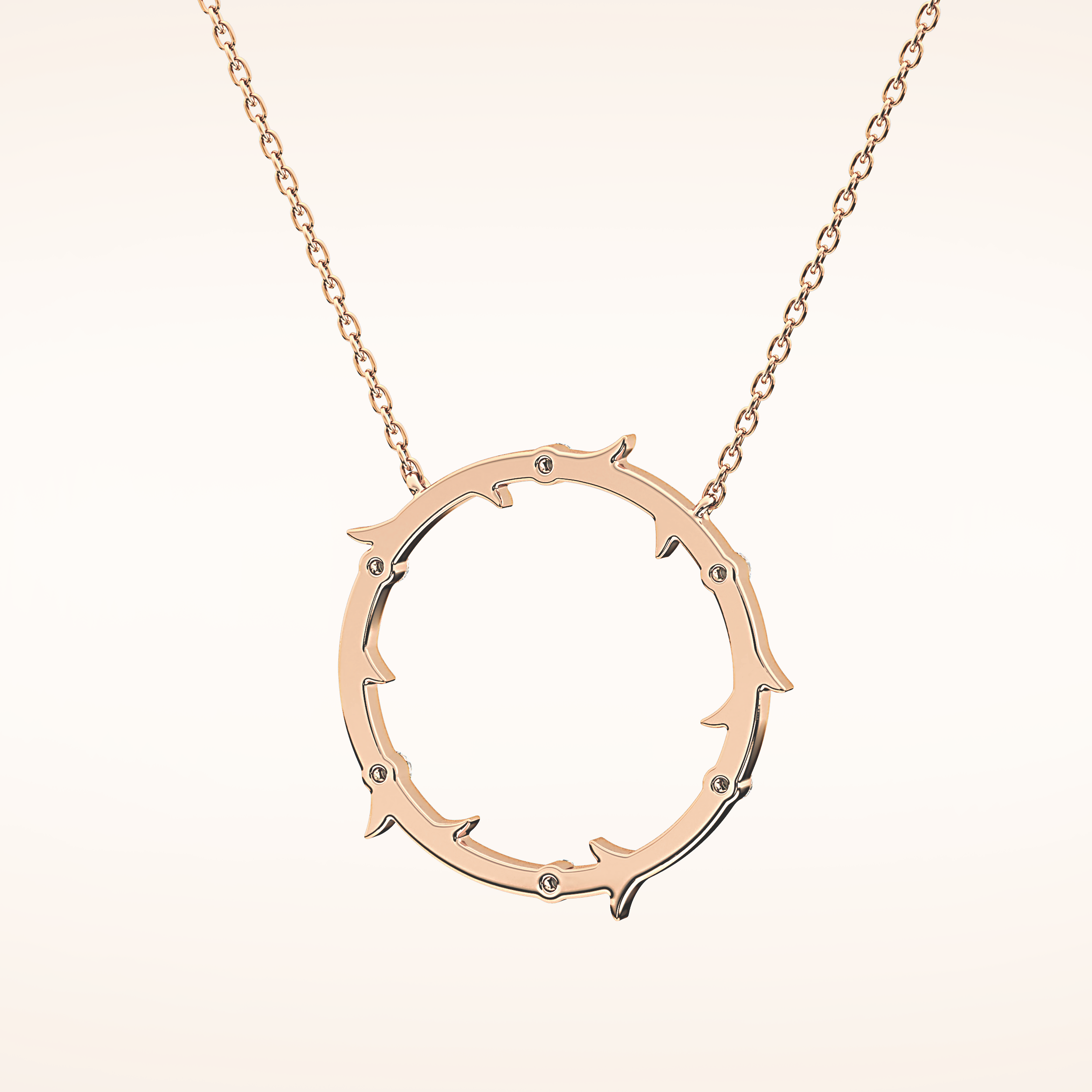 0.09 TCW Round Cut Moissanite Circle Necklace