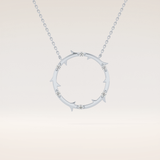 0.09 TCW Round Cut Moissanite Circle Necklace