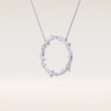 0.09 TCW Round Cut Moissanite Circle Necklace