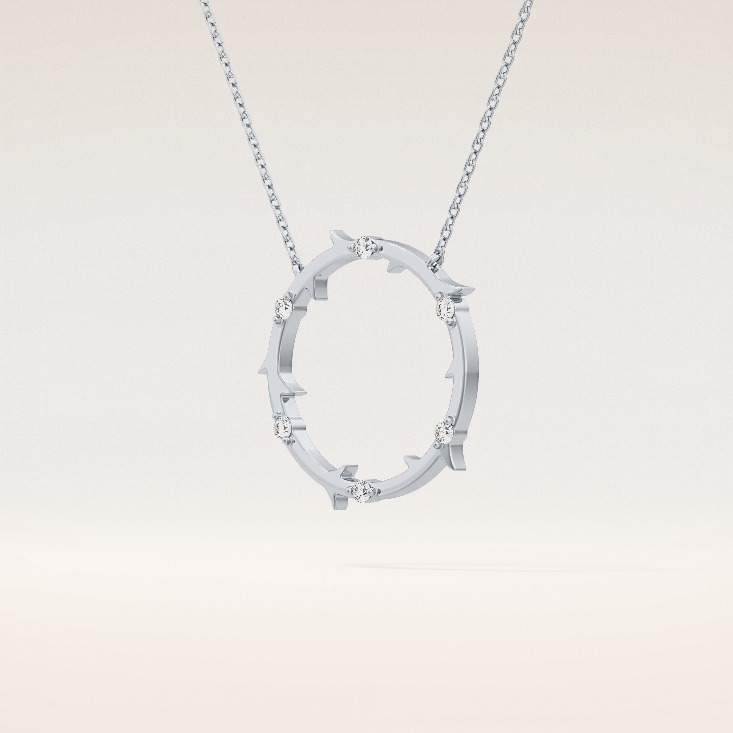 0.09 TCW Round Cut Moissanite Circle Necklace