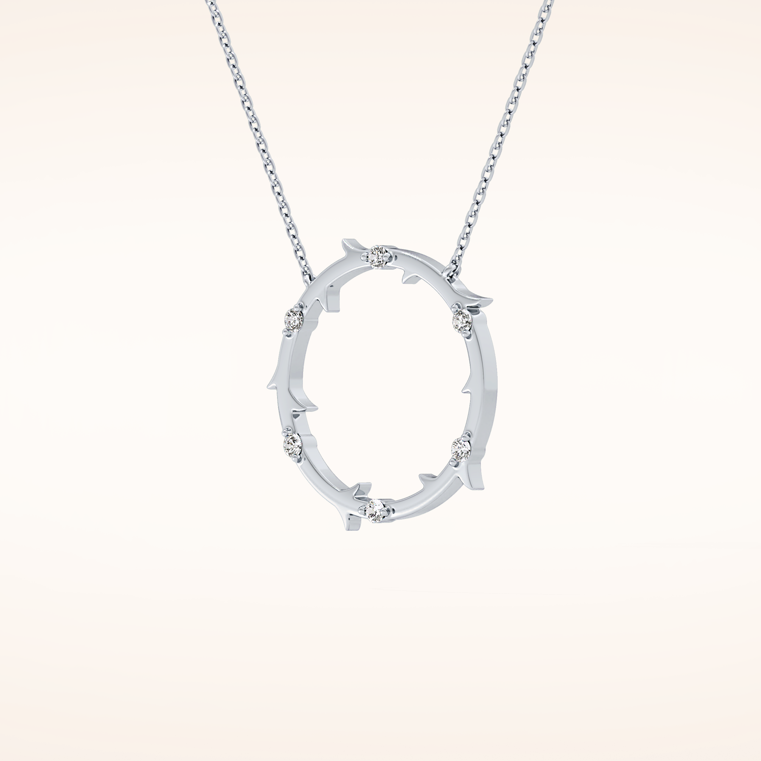0.09 TCW Round Cut Moissanite Circle Necklace