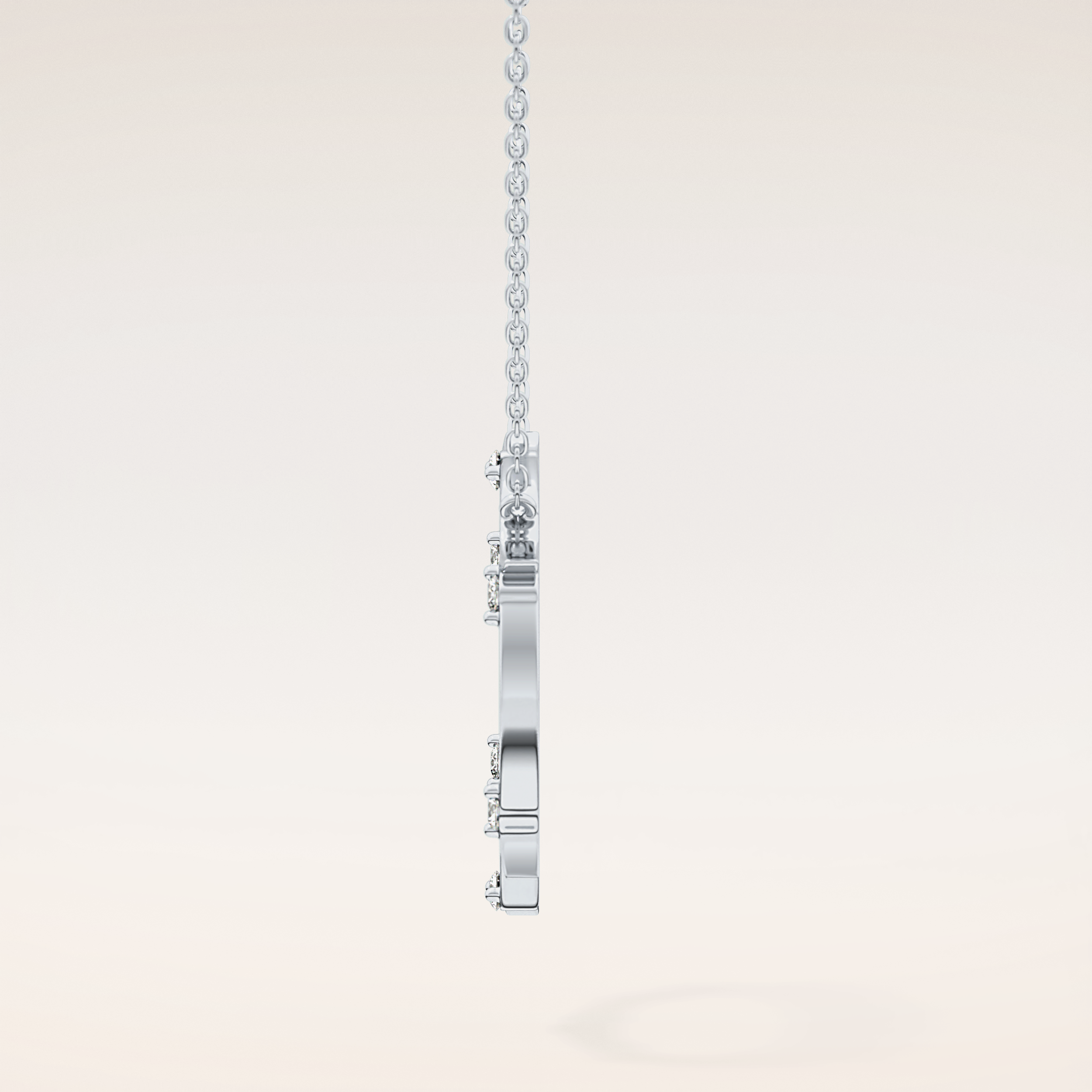 0.09 TCW Round Cut Moissanite Circle Necklace