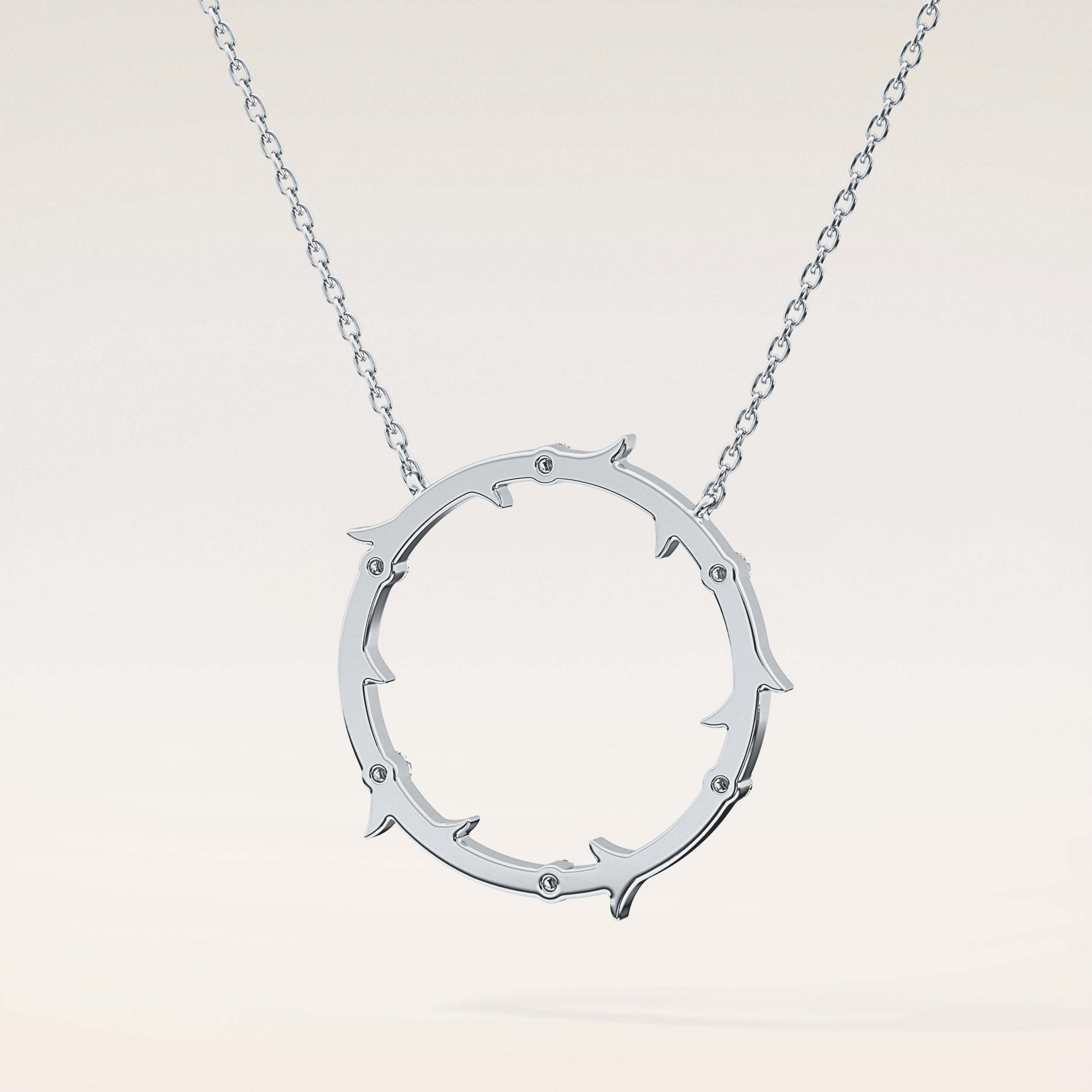 0.09 TCW Round Cut Moissanite Circle Necklace