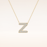 0.28 TCW Round Cut Moissanite Z Initial Pendant Necklace