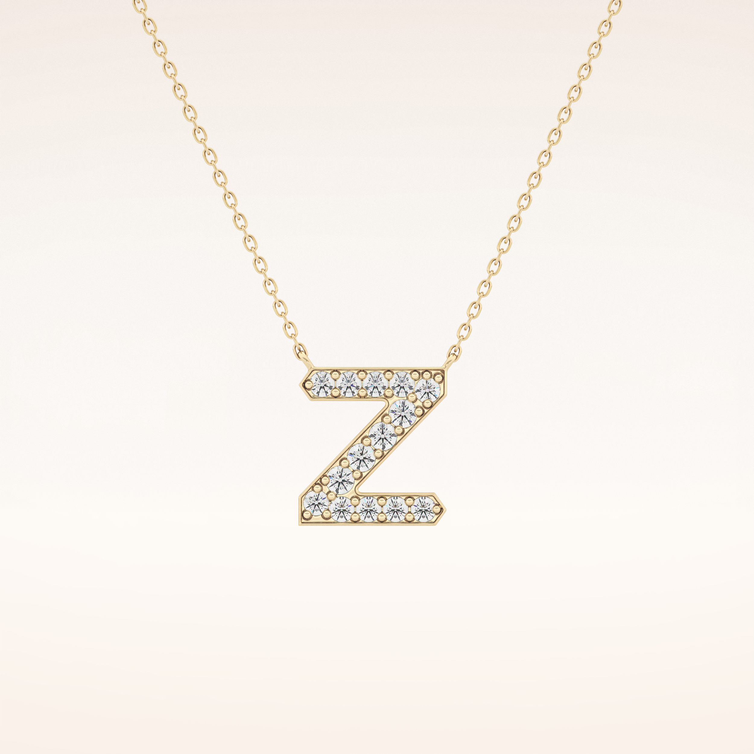 0.28 TCW Round Cut Moissanite Z Initial Pendant Necklace