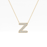 0.28 TCW Round Lab Grown Diamond Z Initial Pendant Necklace