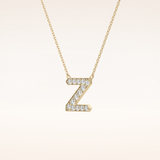 0.28 TCW Round Cut Moissanite Z Initial Pendant Necklace