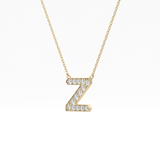 0.28 TCW Round Lab Grown Diamond Z Initial Pendant Necklace