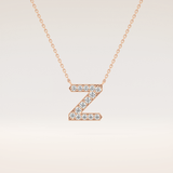0.28 TCW Round Cut Moissanite Z Initial Pendant Necklace