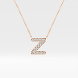 0.28 TCW Round Lab Grown Diamond Z Initial Pendant Necklace