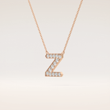 0.28 TCW Round Cut Moissanite Z Initial Pendant Necklace