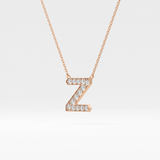 0.28 TCW Round Lab Grown Diamond Z Initial Pendant Necklace