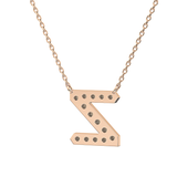 0.28 TCW Round Lab Grown Diamond Z Initial Pendant Necklace