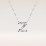 0.28 TCW Round Cut Moissanite Z Initial Pendant Necklace