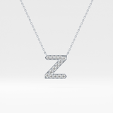 0.28 TCW Round Lab Grown Diamond Z Initial Pendant Necklace