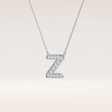 0.28 TCW Round Cut Moissanite Z Initial Pendant Necklace
