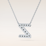 0.28 TCW Round Cut Moissanite Z Initial Pendant Necklace