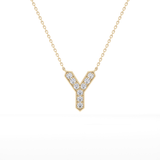0.23 TCW Round Lab Grown Diamond Y Initial Pendant Necklace