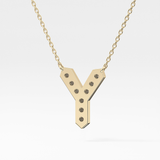 0.23 TCW Round Lab Grown Diamond Y Initial Pendant Necklace
