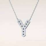 0.23 TCW Round Cut Moissanite Y Initial Pendant Necklace