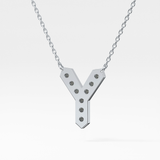 0.23 TCW Round Lab Grown Diamond Y Initial Pendant Necklace