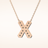 0.31 TCW Round Cut Moissanite X Initial Pendant Necklace