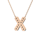 0.31 TCW Round Lab Grown Diamond X Initial Pendant Necklace