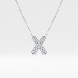 0.31 TCW Round Lab Grown Diamond X Initial Pendant Necklace