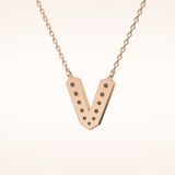 0.178 TCW Round Cut Moissanite V Initial Pendant Necklace