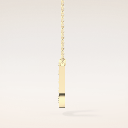 0.26 TCW Round Cut Moissanite U Initial Pendant Necklace