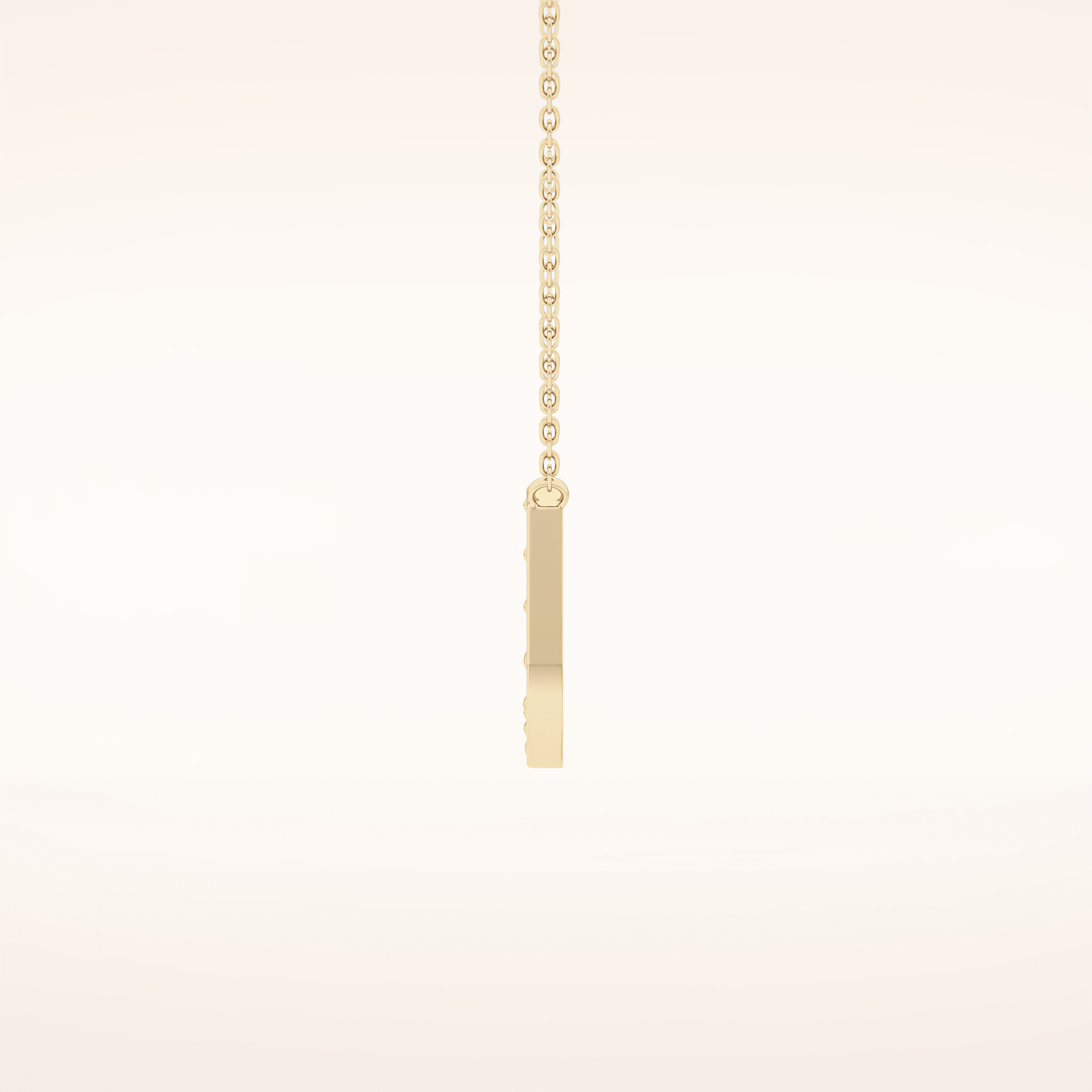 0.26 TCW Round Cut Moissanite U Initial Pendant Necklace