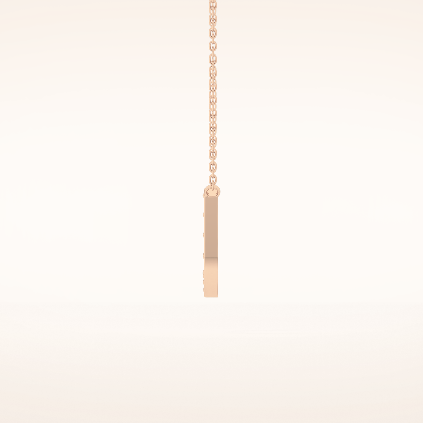 0.26 TCW Round Cut Moissanite U Initial Pendant Necklace