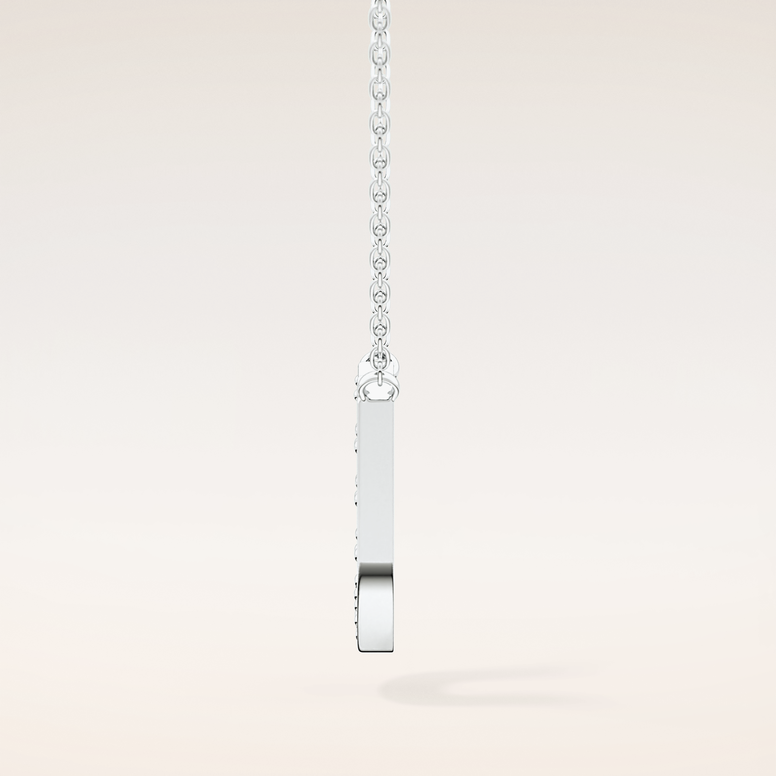0.26 TCW Round Cut Moissanite U Initial Pendant Necklace
