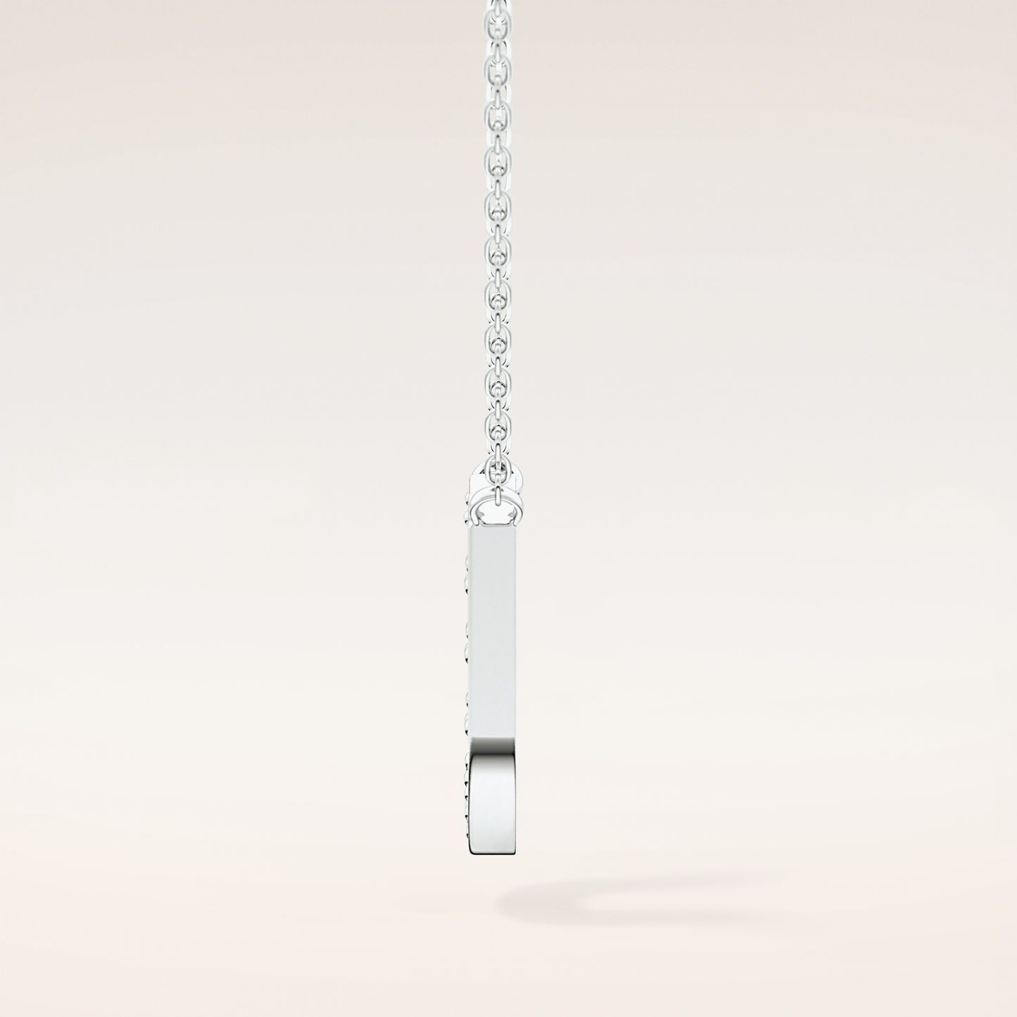 0.26 TCW Round Cut Moissanite U Initial Pendant Necklace